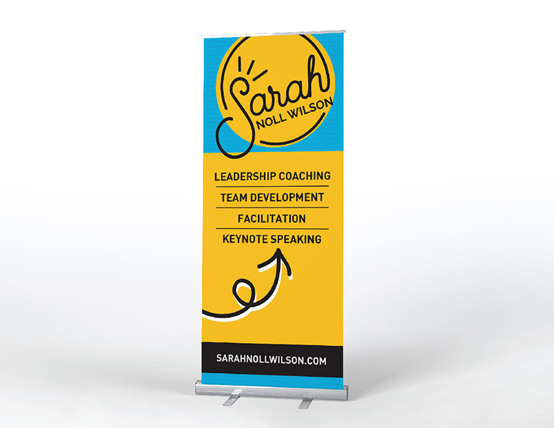 Branded Sarah Noll Wilson tradeshow banner