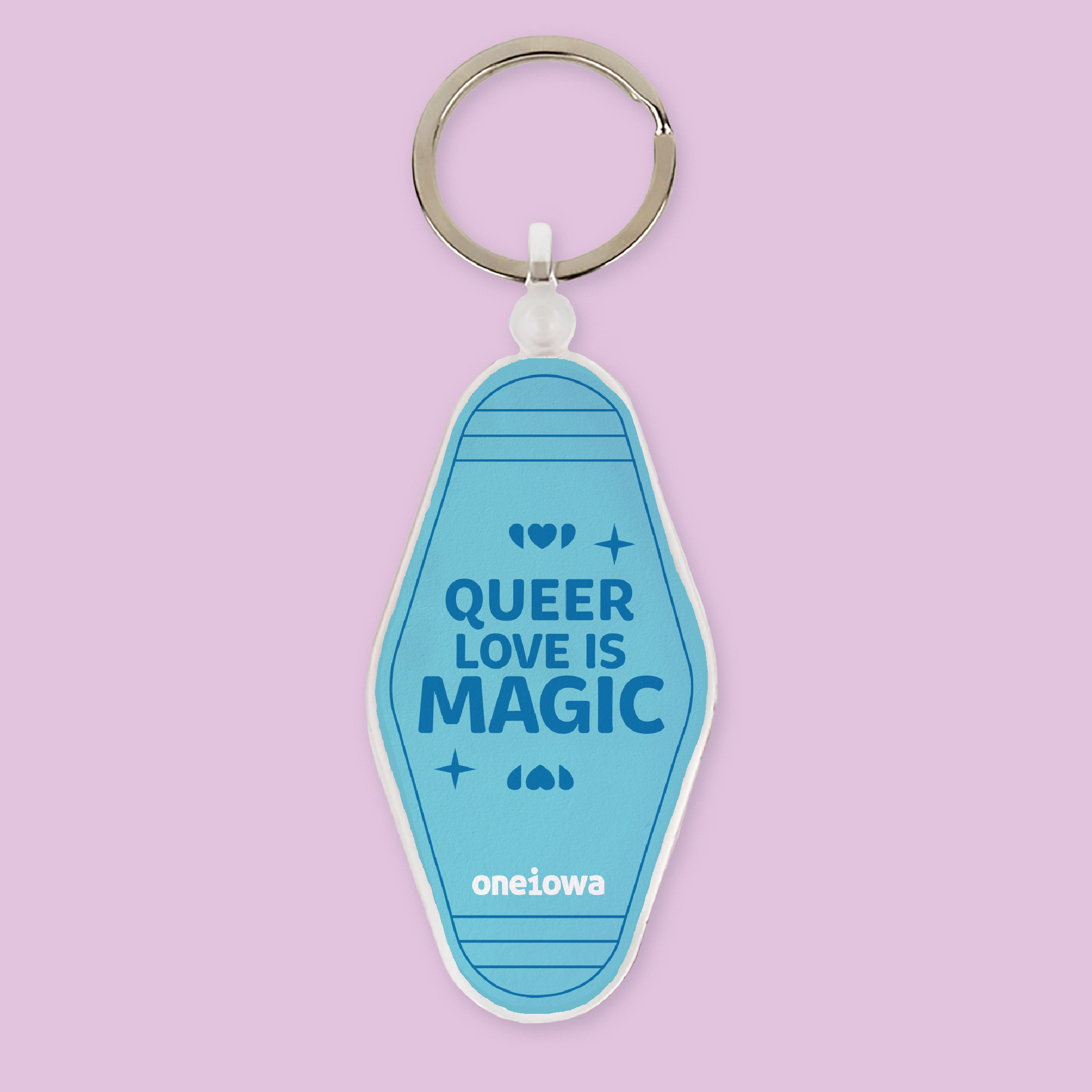 Queer Love is Magic Blue Keychain