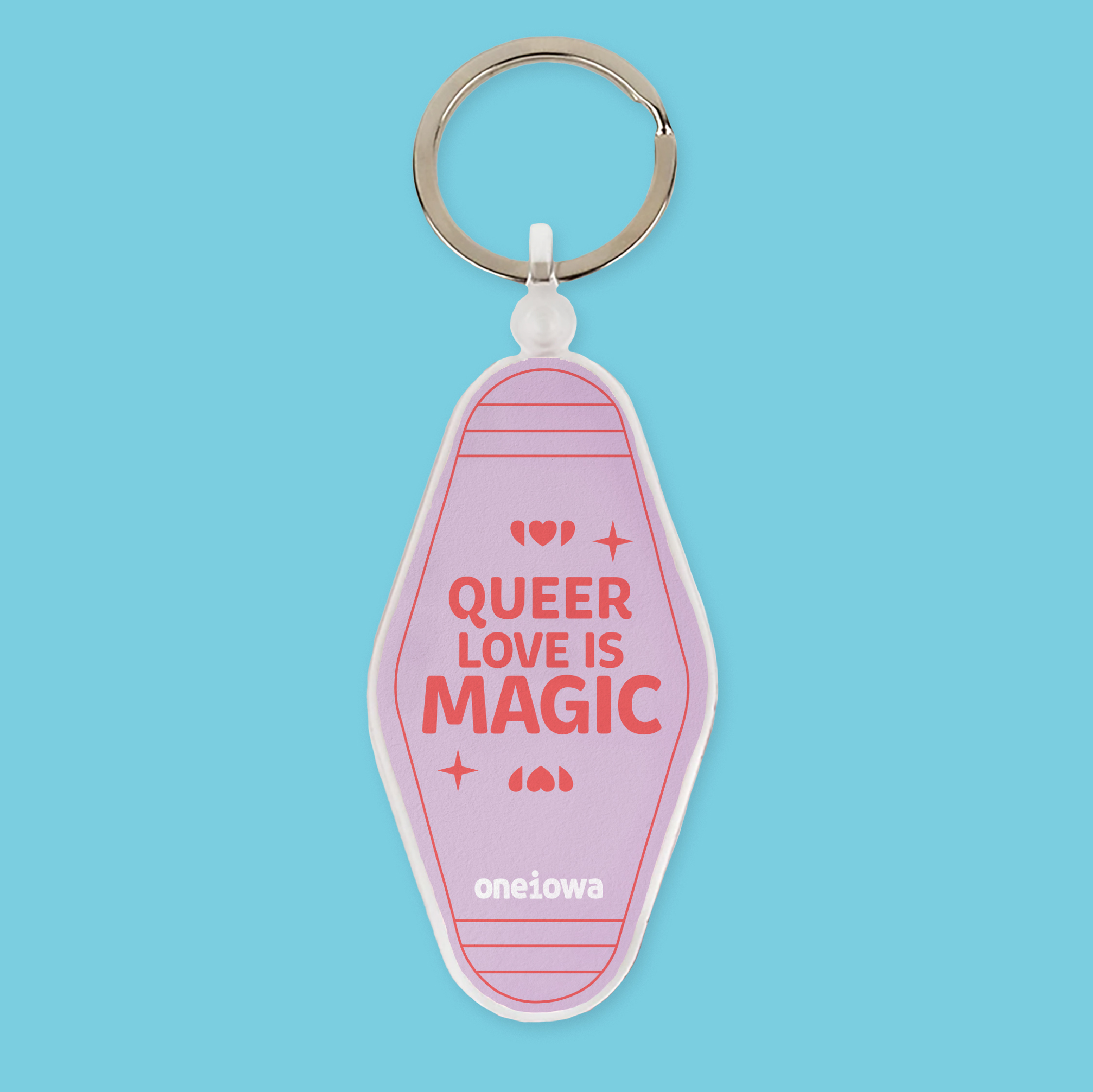 Queer Love is Magic Pink Keychain
