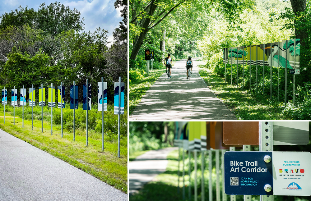 Des Moines Parks and Recreation trail art corridor graphics