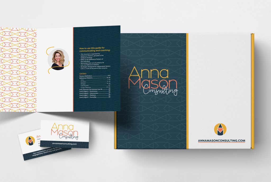 Anna Mason Consulting Collateral Box, Brochure and Business Cards