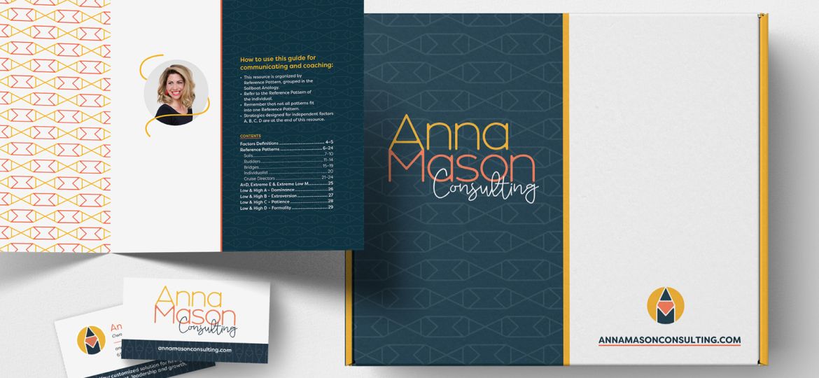 Anna Mason Consulting Collateral Box, Brochure and Business Cards