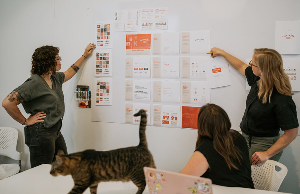 Team design review of brand guidelines