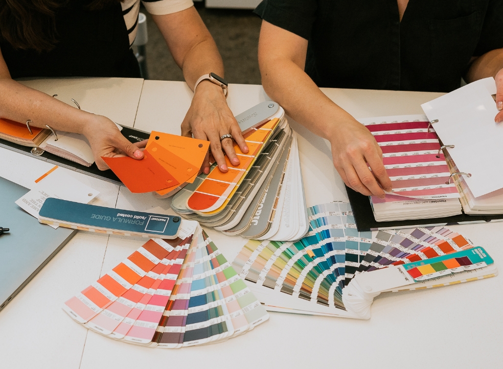 Designers looking at color